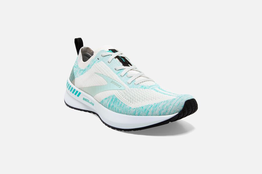 Bedlam 3 Road Brooks Running Shoes NZ Womens - White/Turquoise - HLSGEN-678